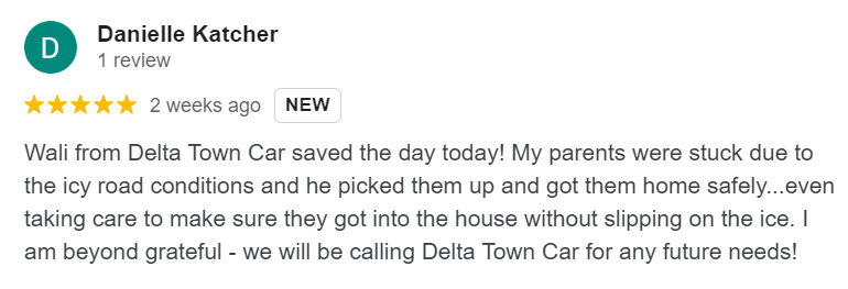 Delta Towncar Google Reviews - Danielle Katcher